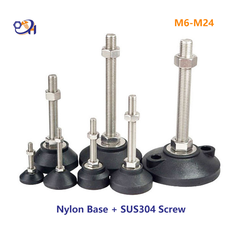 Nylon fixed Adjustable Support Leveling Feet Stainless Steel Leveling Feet Screw Nylon Fixed Adjustable Feet for Furniture